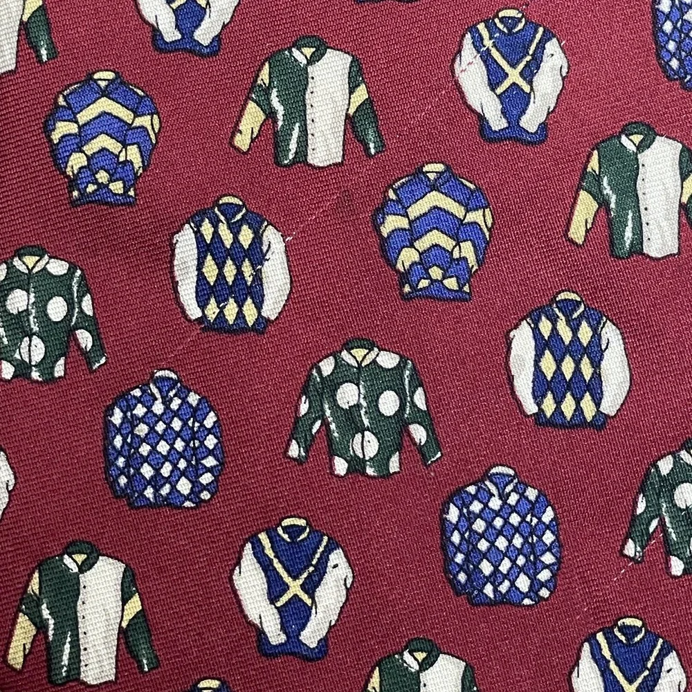 Brooks Brothers Makers‎ Red Green Silk Tie Jacket Print Preppy Old Money USA